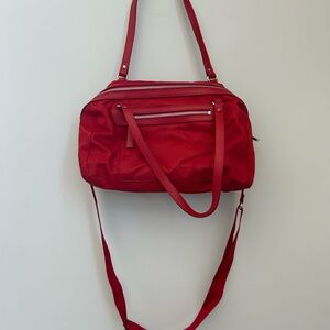 MZ Wallace New York Luxurious Red Shoulder Bag with Adjustable Strap
